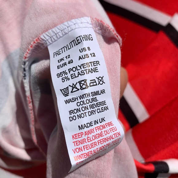 💥LAST CALL💥 PRETTYLITTLETHING Stripe Oversize Boyfriend T-Shirt Dress Sz 8 Top - Picture 6 of 8